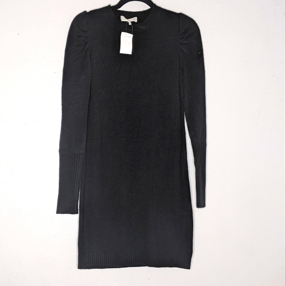 NWT Wayf Puff Sleeve Sweater Dress Black - Picture 4 of 11